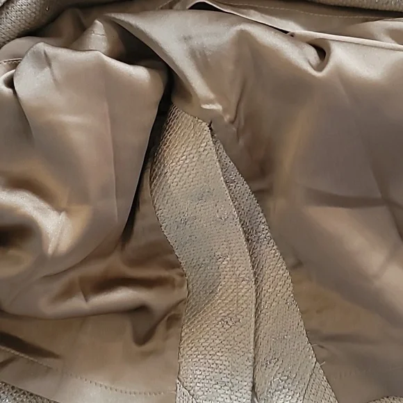 Vintage St John Couture Cream Shimmer Gold Pencil Skirt Sz 2 - Picture 6 of 6